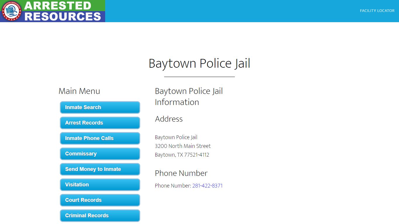 Baytown Police Jail - Inmate Search - Baytown, TX - Arrested Resources